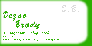 dezso brody business card